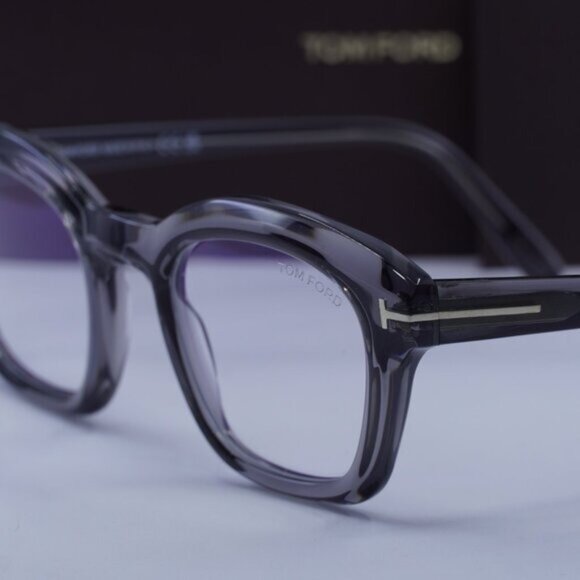 Tom Ford FT5961-B 020 Square Eyeglasses 49mm – Grey/Blue Light Block - Picture 3 of 10